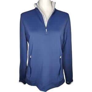 Zero Restriction Paul Stuart Sofia Performance 1/4 Zip Pullover Navy Size M